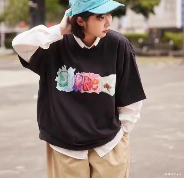 23SS Watercolor L M and S Black Color Letter TEE XL WATERCOLOR T-shirt Ink White sleeved Short 0607